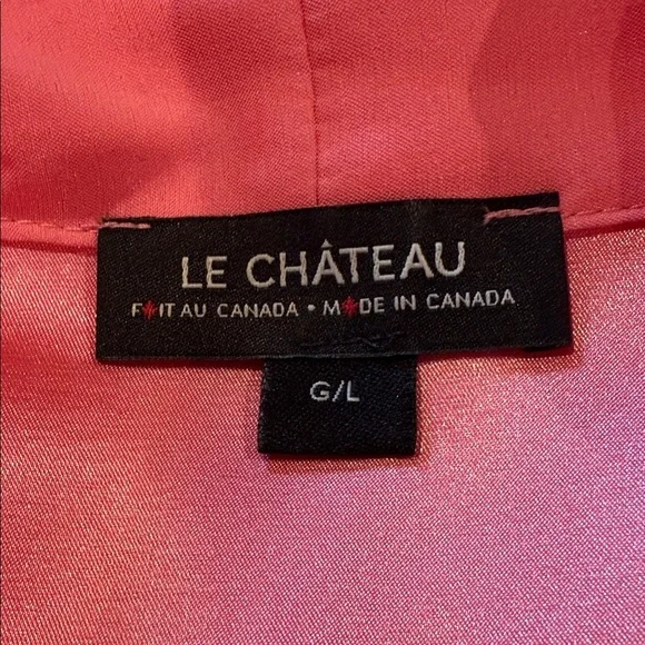 Le Chateau Top Blouse Vibrant Pink V Neck Sleeveless Women's Size L - Picture 9 of 10